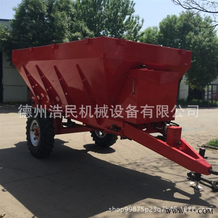 生产有机肥撒粪车 拖拉机带动5吨农家粪抛粪机 撒肥车