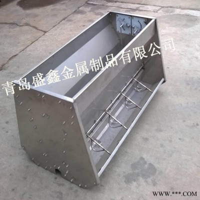 猪用不锈钢双面育肥食槽 直销不锈钢双面料槽 可调节性猪料槽