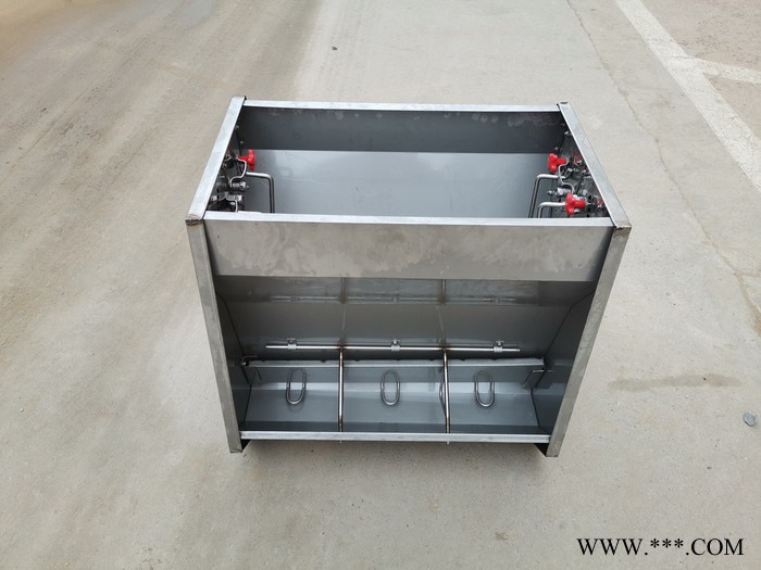 自动不锈钢育肥猪食槽 单面干湿猪料槽