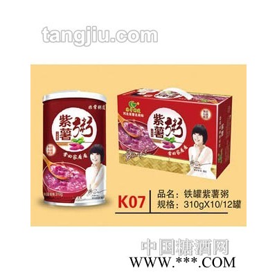 K07 品名：铁罐紫薯粥 规格：310gx10、12罐