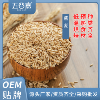 厂家直供燕麦大包装1000g低温烘焙熟燕麦米可批发